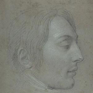 Study Portrait General Desaix ca 1800 Black white chalk