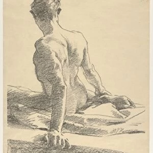 Study Young Man Back 1895 Transfer lithograph