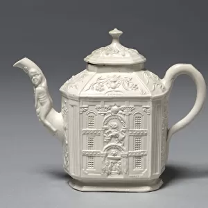 Teapot 1745 Staffordshire Factory British Salt-glaze earthenware