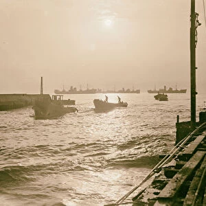 Tel Aviv Harbour part breakwater 1939 Israel