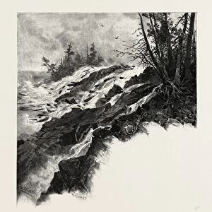 The Upper Ottawa, the Chats Falls, Canada, Nineteenth Century Engraving