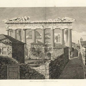 View Eastern Portico Temple Minerva Athens Parthenon