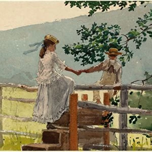 Winslow Homer (American, 1836 - 1910), On the Stile, c. 1878, watercolor, gouache