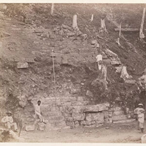 Workers surveying stepped pyramid Edmund Lincoln