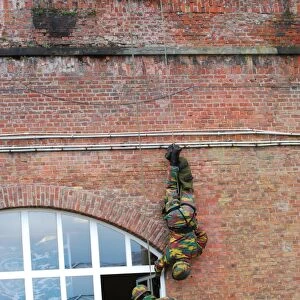 Belgian paratroopers rappelling in a hostage rescue training session