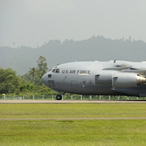 A C-17 Globemaster III of the U. S. Air Force at Langkawi Airport