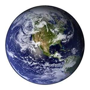 Full Earth showing North America (white background)