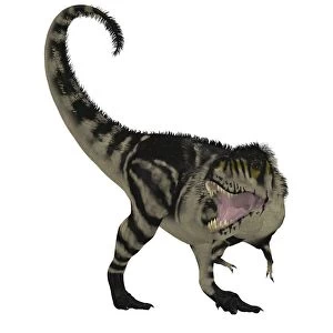 A fierce T-rex dinosaur on white background