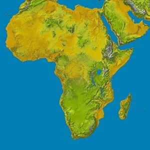 Topographic view of Africa