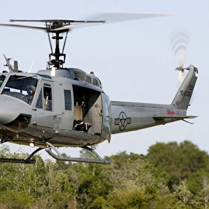 A U. S. Air Force TH-1H Huey II during a training sortie in Alabama