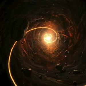 Vision of a black hole destroying a sun