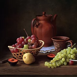 Натюрморт с чаем и фруктами