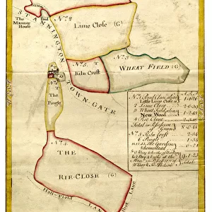 A map of Wm. Carrs Farm at Stanington [Stannington], 1747