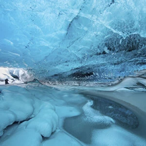 Ice cave below the Breidamerkurjokull Glacier, eastern Iceland, February 2015