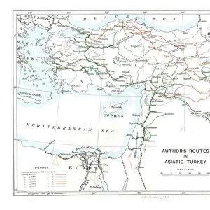 Authors Routes in Asiatic Turkey, c1915. Creator: Stanfords Geographical Establishment