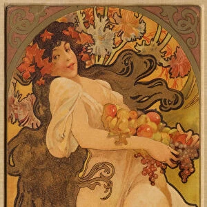 Autumn (From the Series Les Saisons), c. 1900. Creator: Mucha, Alfons Marie (1860-1939)