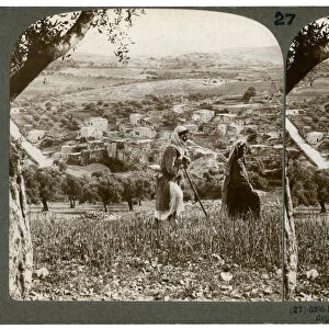 Bethany, as seen from the eastern slope of the Mount of Olives, Palestine, 1899. Artist: Underwood & Underwood