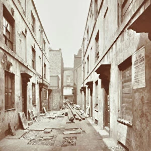 Bishops Court with boarded-up houses, London, 1906