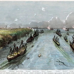 Bombardment of Forts Jackson and St Philip, Louisiana, American Civil War, April 1862
