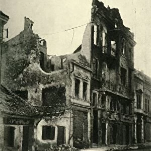 Bombed buildings in Belgrade, Serbia, First World War, October 1915, (c1920). Creator: Unknown
