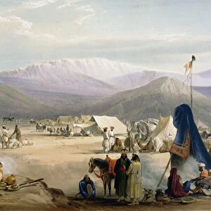 British army camp at Dadur at the entrance to the Bolan Pass, First Anglo-Afghan War, 1838-1842. Artist: James Atkinson