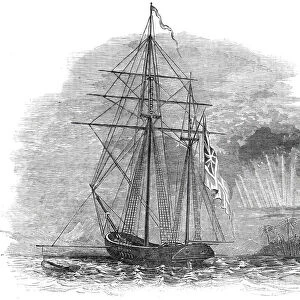 The British Force off Tahiti - Her Majestys Ketch, Basilisk, 1844. Creator: Unknown