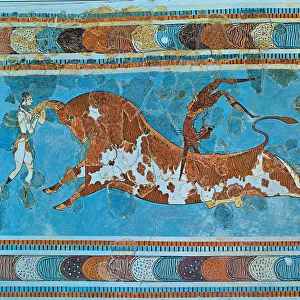 Bullfighting, fresco in the palace of Knossos