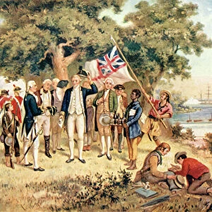 Captain James Cook taking possession of New South Wales in the name of the British Crown, 1770