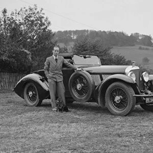 Charles Mortimer with his Barker-bodied 2-seater Bentley, c1930s Artist: Bill Brunell