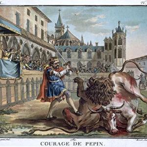 The Courage of Pepin, 1789. Artist: Jean Baptiste Morret