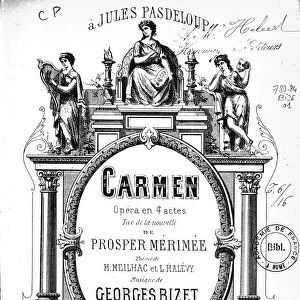 Cover of the vocal score of opera Carmen by Georges Bizet, 1875