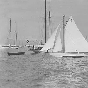 The cutter Folly under sail. Creator: Kirk & Sons of Cowes