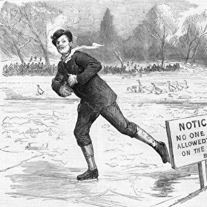 "Danger !"--A scene in St. Jamess Park, 1886. Creator: Unknown