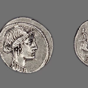 Denarius (Coin) Depicting Liberty, 54 BCE, issued by Roman Republic, M