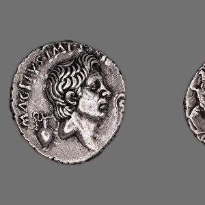 Denarius (Coin) Portraying Pompey the Great, 42-40 BCE, issued by Roman Republic