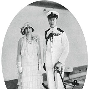The Duke and Duchess of York on board HMS Renown, Malta, 1927, (1937)