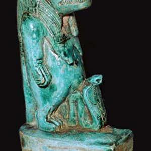 Egyptian faience statuette of the Egyptian goddess Tauret