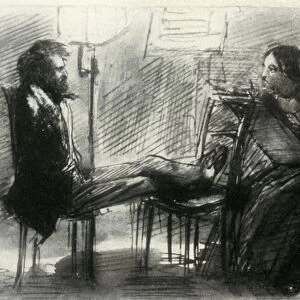 Elizabeth Siddal drawing Rossetti, 1853, (1947). Creator: Dante Gabriel Rossetti