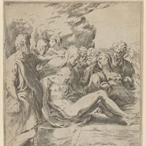 The Entombment; Christ with legs outstretched, the Virgin at right, 1590-1600