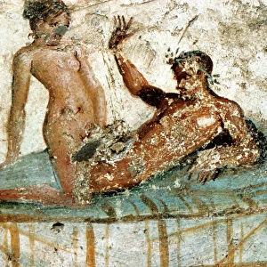 Erotic mural, Pompeii, Italy