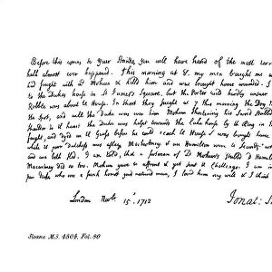 Extract from Dean Swifts journal, addressed to Mrs Dingley, 1712, (1840). Artist: Jonathan Swift