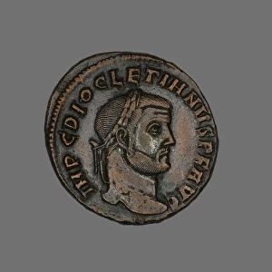 Follis (Coin) Portraying Emperor Diocletian, 284-305. Creator: Unknown