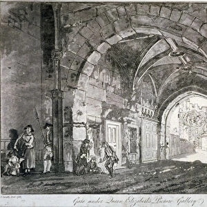 Gate under Queen Elizabeths Picture Gallery, Windsor Castle, Berkshire, 1812. Artist