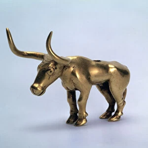 Gold figurine of a bull (piece from a pole of a canopy), Scythian, 3rd millenium BC