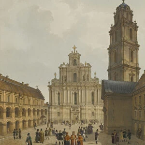 The Grand Courtyard of Vilnius University and the Church of St. Johns, c1850