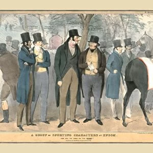 A Group of Sporting Characters at Epsom, c1832. Creator: Unknown