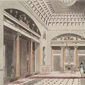 The Hall Carlton House (Microcosm of London, plate 15), April 1, 1808. April 1, 1808