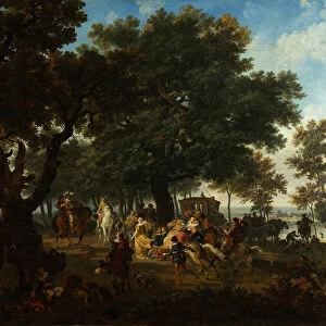 Henri IV and his Suite Hunting, ca 1804. Artist: Taunay, Nicolas Antoine (1755-1830)