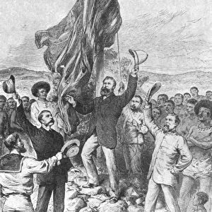Hoisting the British Flag in New Guinea, 1883: Mr Chester... Calling for Three Cheers, (1901)