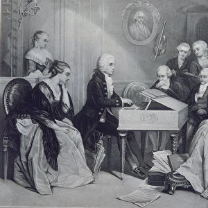 House Concert at the Mozart family in Vienna, 19th century. Artist: Anonymous